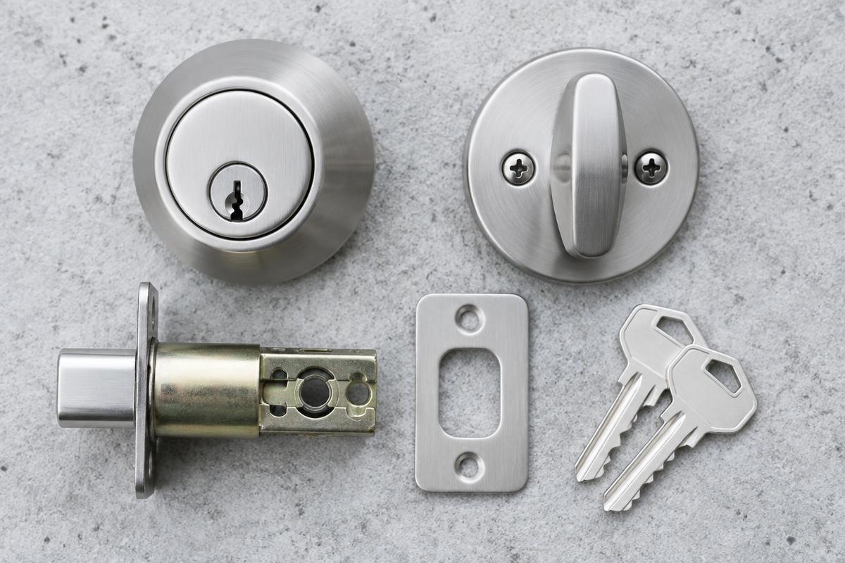 Locksmith fitting a replacement lock to a Glen Waverley door
