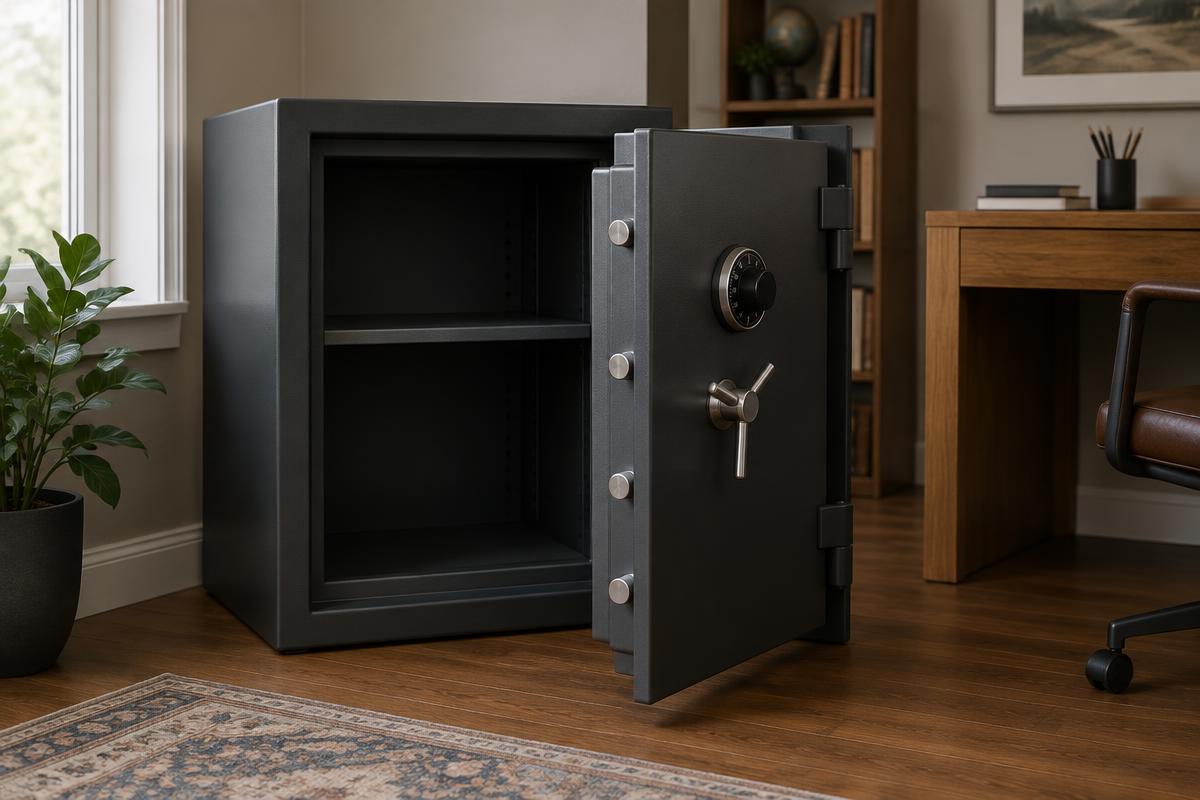 Locksmith opening a home safe